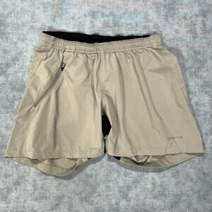 Patagonia tan athletic active running shorts baggies womens XS